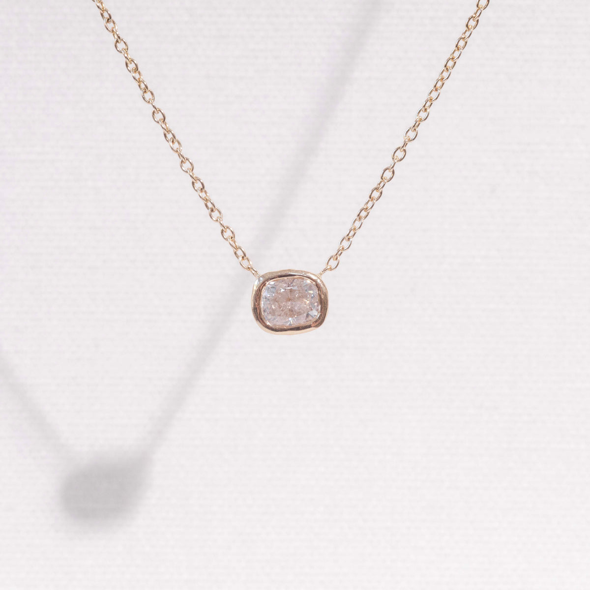 Hidden Initial Necklace, 1ct Cushion Cut