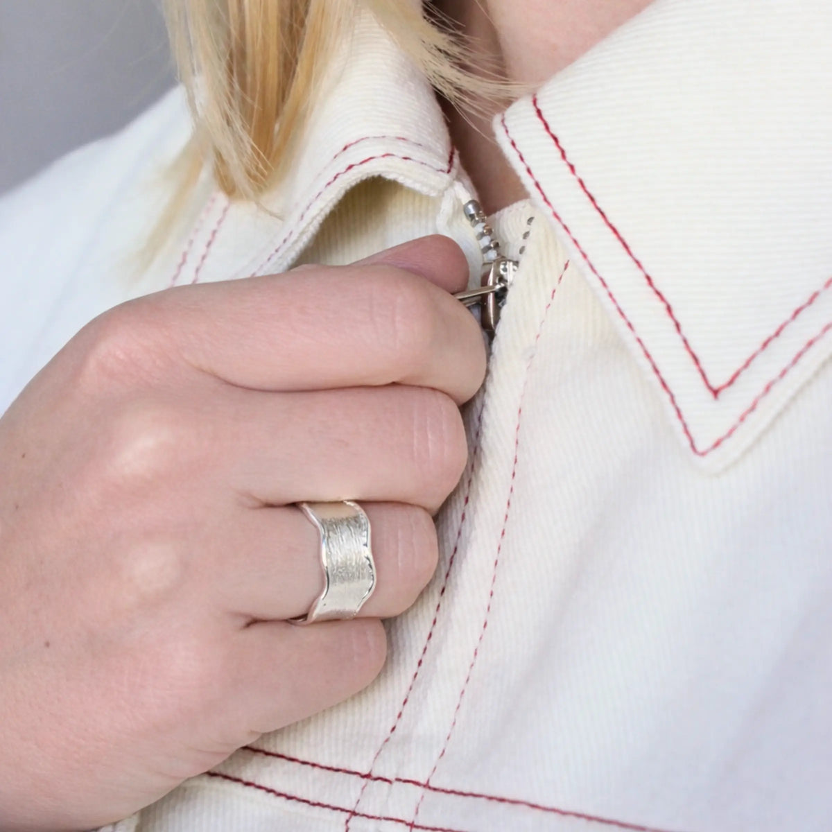 Wavy Cigar Band Ring Mary Frances Maker