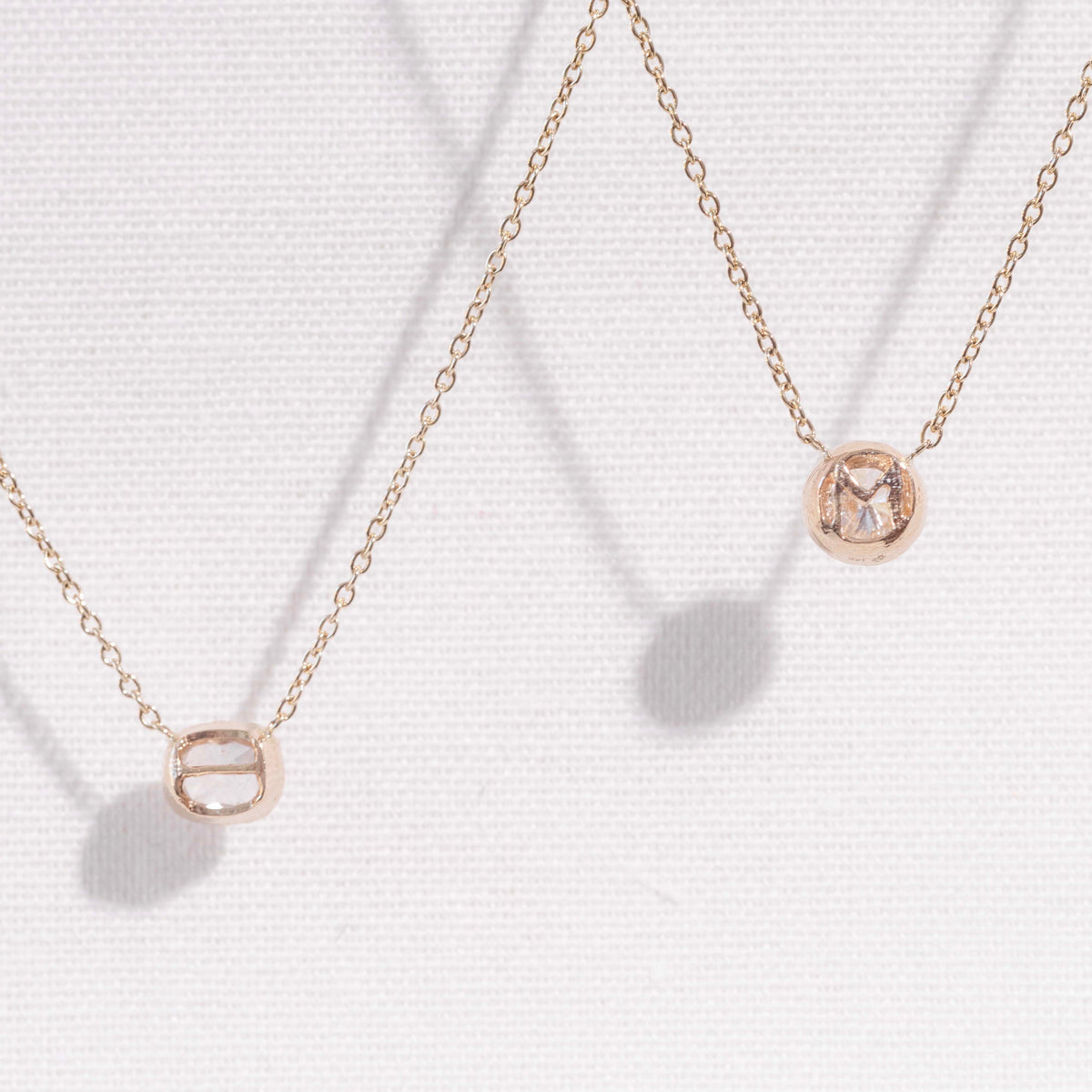 Hidden Initial Necklace, 1ct Round Cut