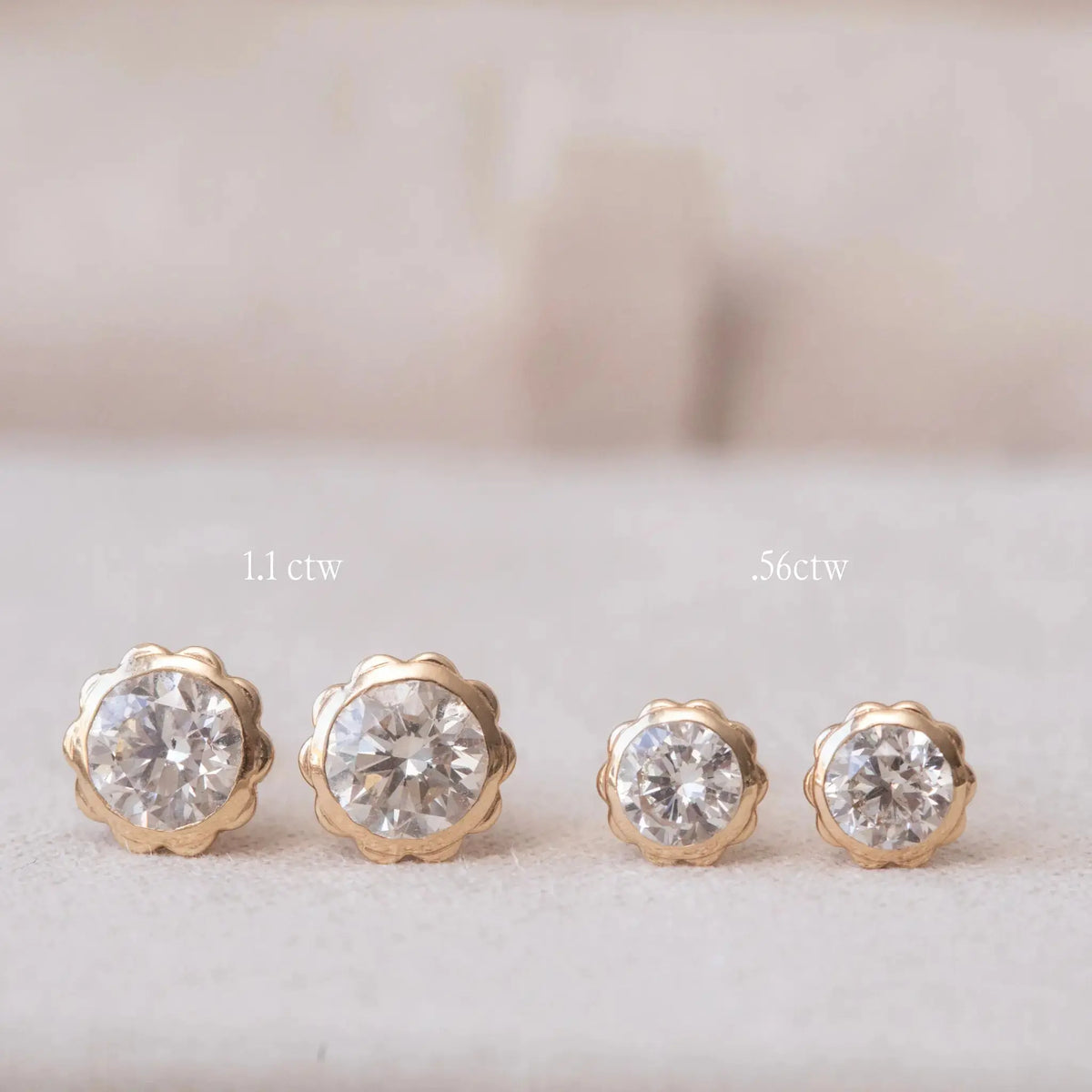Diamond Scallop Studs — Quarter Carat Mary Frances Maker