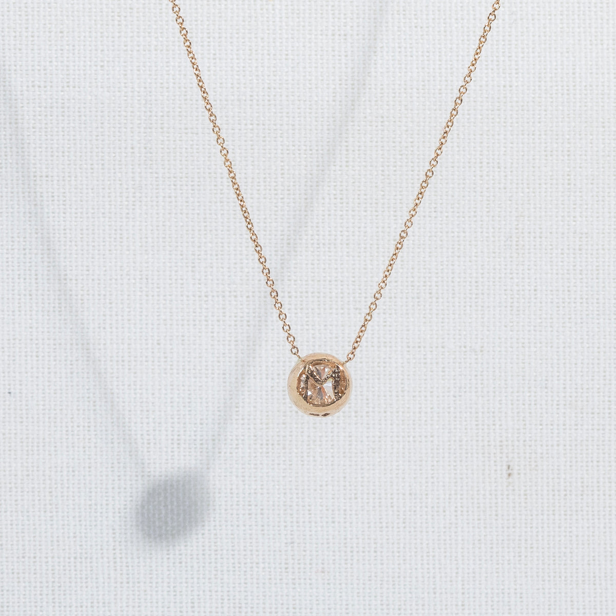 Hidden Initial Necklace, 1ct Round Cut