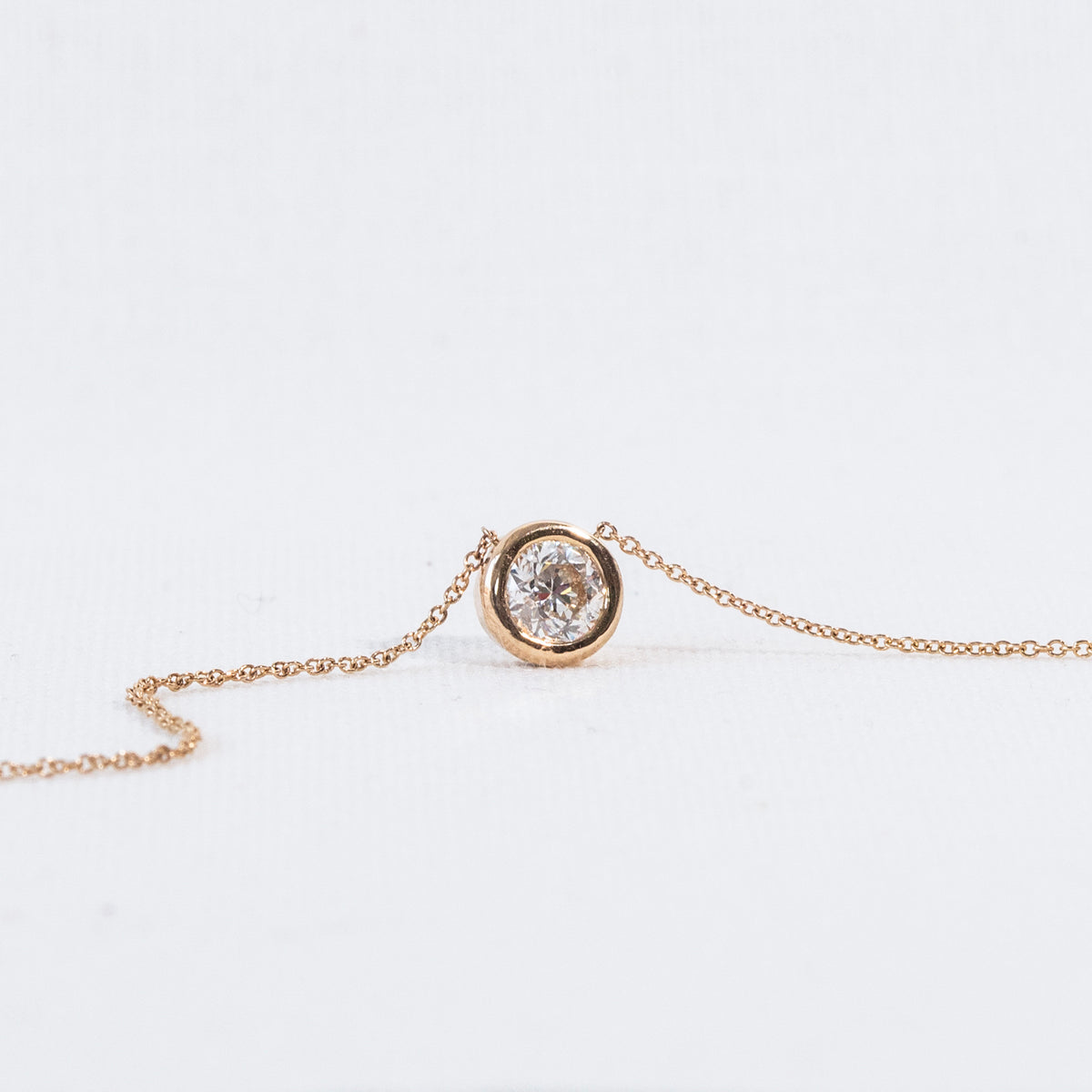 Hidden Initial Necklace, 1ct Round Cut
