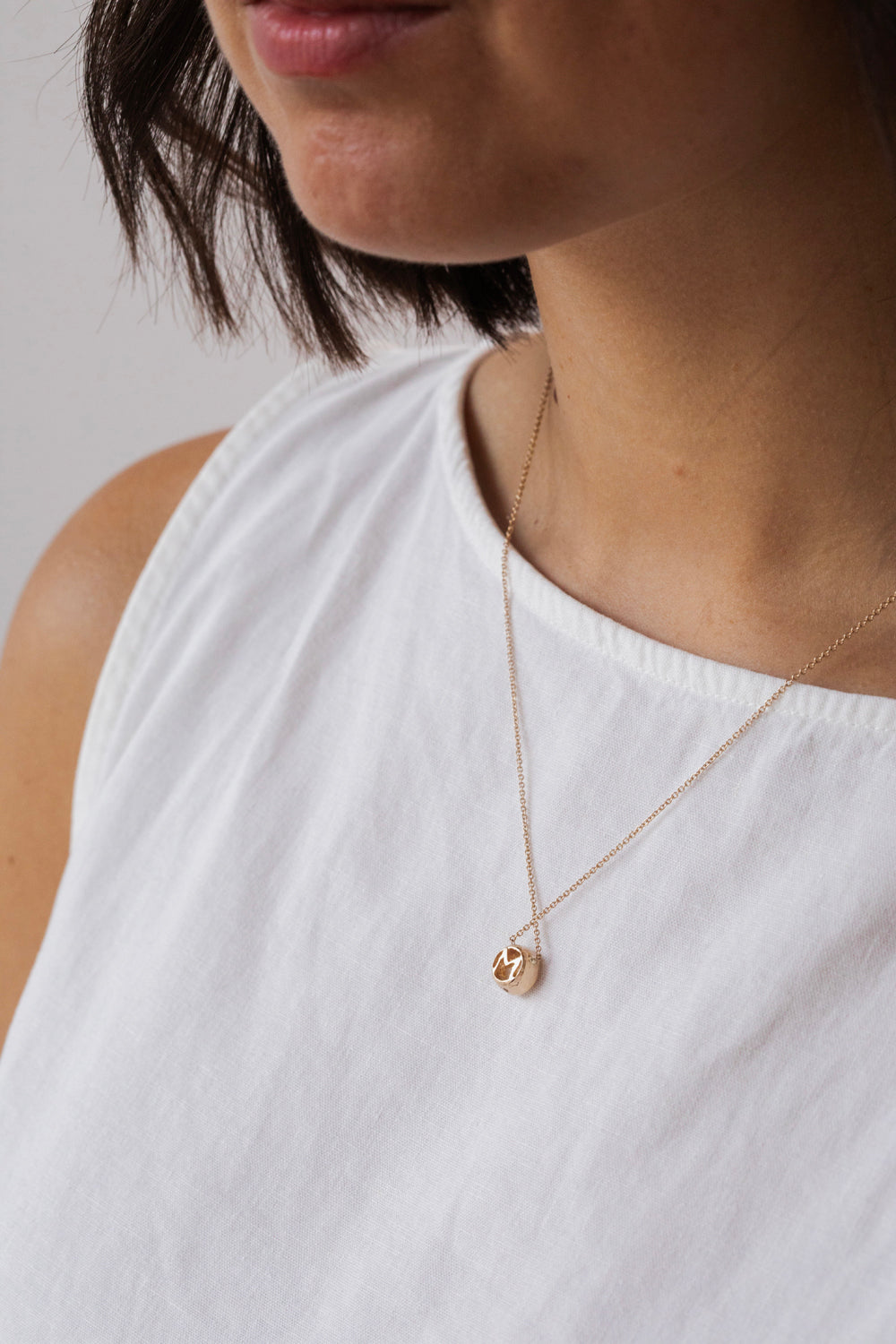 Hidden Initial Necklace, 1ct Round Cut