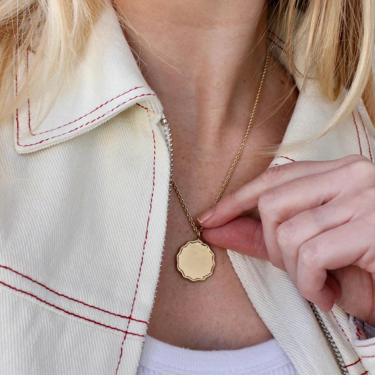 Wavy Disc Pendant Mary Frances Maker